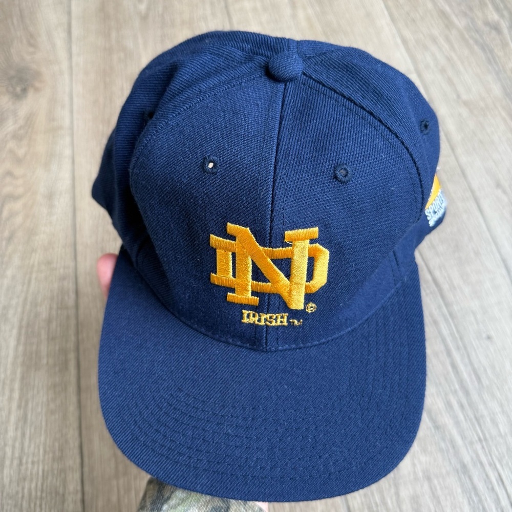 Sports Specialties vintage wool blend Notre Dame Fightin Irish SnapBack hat blue - Picture 4 of 11